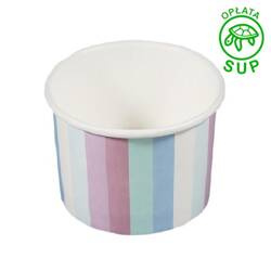 Miska papierowa do lodów 153ml 50 szt. paski