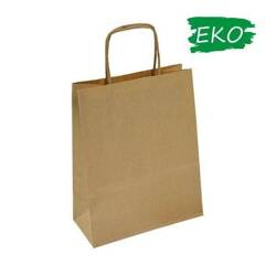 Torba pap. z uchwyt. 240x100x320mm 250 szt. brąz