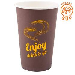 Kubek papierowy 400ml (fi90) 1W 50 szt. brązowy