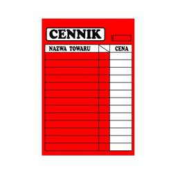 Cennik laminowany B2 70x50cm różne kolory