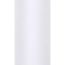 Tiul gładki 0,15x9m na szpulce biały