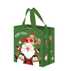 Torba Mini Mikołaj z Renif. 25x15x27cm 10L zielona