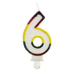Świeczka cyferka z brokatem 