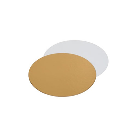 Krążek pod tort 22cm 50 szt. złoto-biały