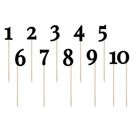 Numery na piku 24-26cm 11 szt. czarne