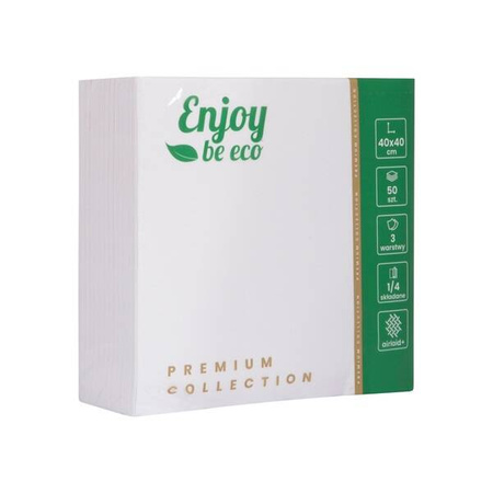 ENJOY&BE ECO Serwetki Airlaid 40x40cm 50szt białe