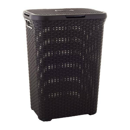 NATURAL STYLE Kosz na bieliznę 60L ciemny brąz