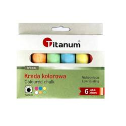 TITANUM Kreda kolorowa 6 szt. niskopyląca