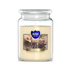 Duża świeca w szkle z wieczkiem 1 szt. wanilia