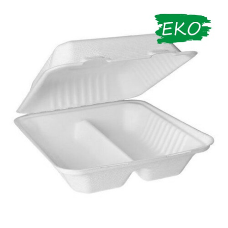 Menu Box dwudzielny z trzciny cukrowej  50 szt. 