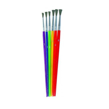 Pędzelki szkolne nr 1-6 okrągłe końcówki 6 szt.