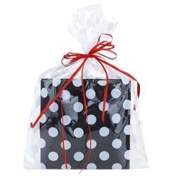 Torebka celofanowa Kropki białe 20x25cm PP 10 szt.