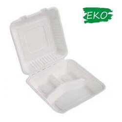 Menu Box trójdzielny z trzciny cukrowej 50 szt.