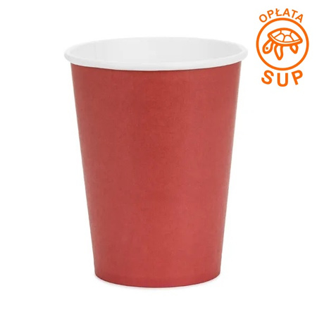 Kubek papierowy 250ml 6 szt. ciemno-czerwony