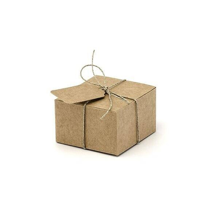 Pudełeczko kraft z zawieszką 6x5,5x3,5cm 10 szt.
