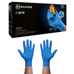 GOGRIP Rękawice nitrylowe grube L 50 szt. niebies.