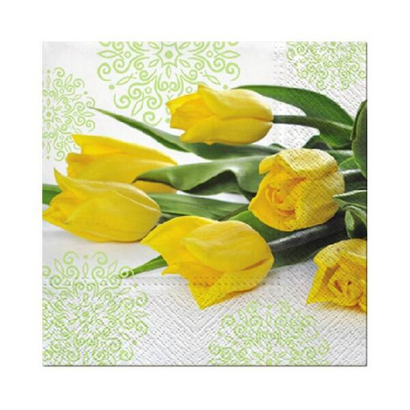 Serwetki Yellow Tulips 33x33cm 3W 20 szt.