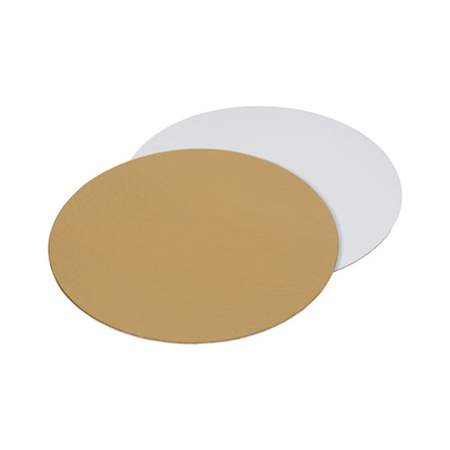 Krążek pod tort 28cm 50 szt. złoto-biały