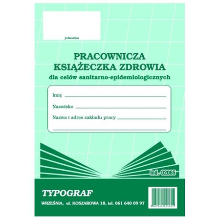 Pracownicza książeczka zdrowia A6