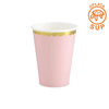 Kubek papierowy 220ml 6 szt. różowy ze złotym pas.
