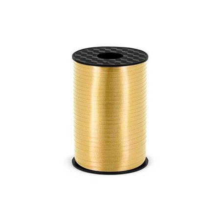 Wstążka plastikowa wąska 0,5cm x 225m złota