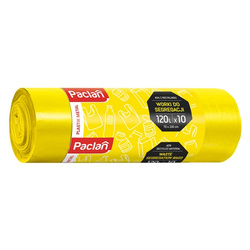 PACLAN Worki Plastik 70x110 120L/10 szt. żółte