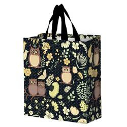 Torba Animals Sówki 30x14x33cm 14L czarna