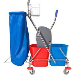 Wózek serwisowy 2x17L z prasą + koszyk + uchwyt