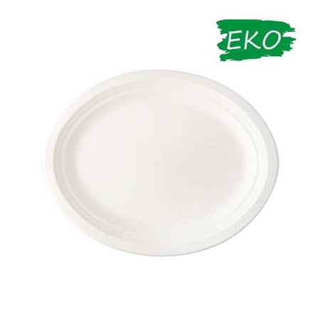 Talerz owalny z trzciny cukr. 26x32x25cm 50 szt.