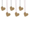 Zawieszki do prezentów Serca 5x4,5cm 6 szt brązowe