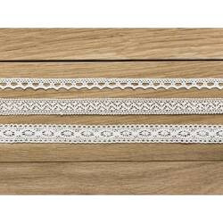 Koronki baweł. (1cm/1,5cm/2cm x 1,5m) 3 szt. białe