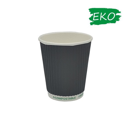 Kubek papierowy 0% 300ml (fi90) 3W 25 szt. czarny