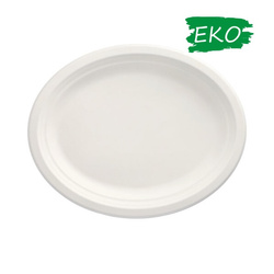 Talerz owalny z trzciny cuk. 32x25,5cm 50 szt.