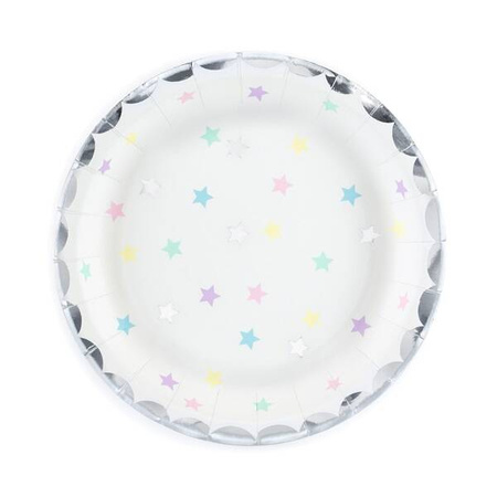 Talerz papierowy Jednorożec-Gwiazdki 18cm 6 szt.
