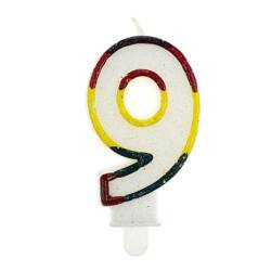 Świeczka cyferka z brokatem 