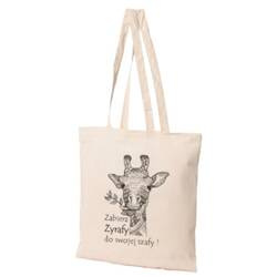 Torba bawełniana Żyrafa z długą rączką 38x42cm