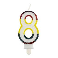 Świeczka cyferka z brokatem 
