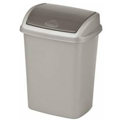 DOMINIK Kosz uchylny 10L srebrny/grafitowy