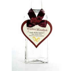 Zawieszka na butelkę Serce 8,5x8,5cm 25 szt. bordo