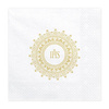 Serwetki komunijne ze złotym IHS 33x33cm 20 szt.