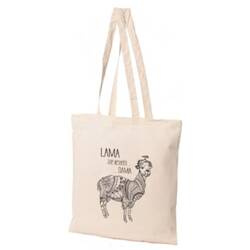 Torba bawełniana Lama z długą rączką 38x42cm