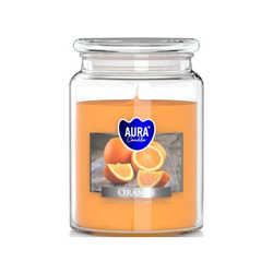 Duża świeca w szkle z wieczkiem 1 szt. pomarańcza
