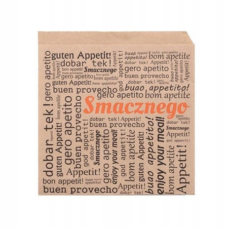 Koperta foliowana Smacznego 15x16cm 200 szt. kraft