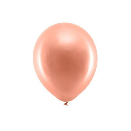 RAINBOW Balon 30cm metallic 10 szt. różowe złoto