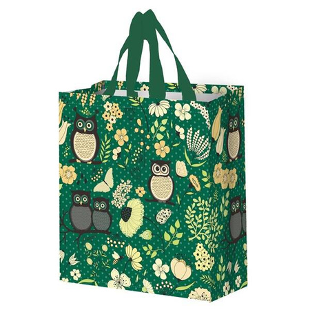 Torba Animals Sówki 30x14x33cm 14L zielona