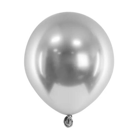 GLOSSY Balon 12cm 50 szt. srebrny