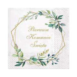 Serwetki Communion Leaves Frame 33x33cm 3W 20 szt.
