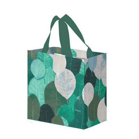 Torba Mini Kolorowe Listki 25x15x27cm 10L zielona