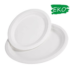Talerz owalny z trzciny cukrowej 26x19cm 50 szt.