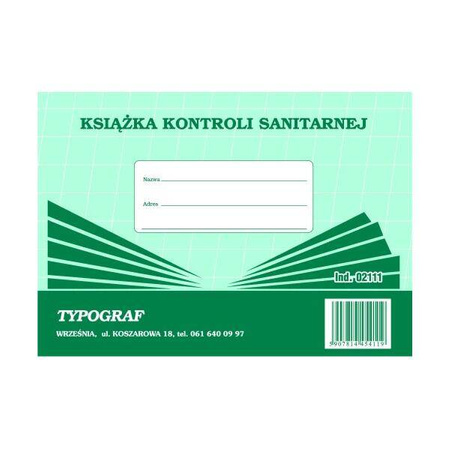 Książeczka kontroli sanitarnej A5